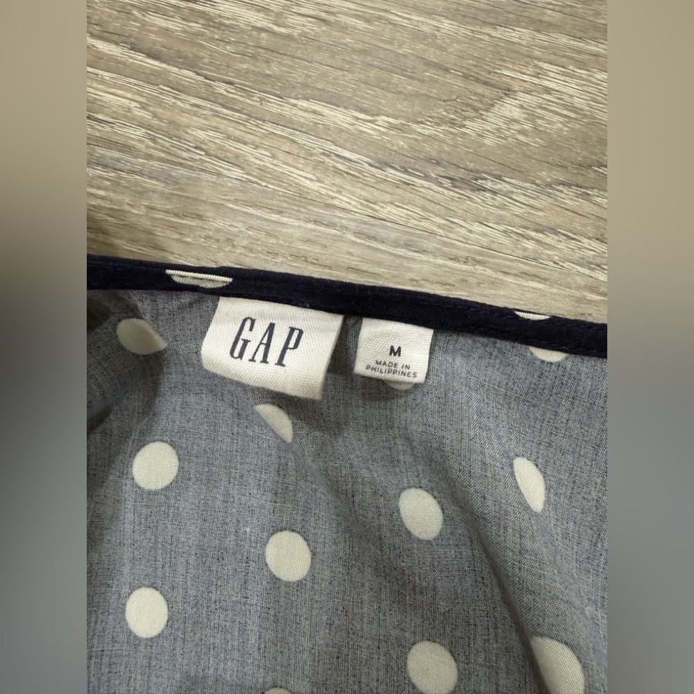 GAP Navy and White Polka Dot Mini Dress - Picture 3 of 3
